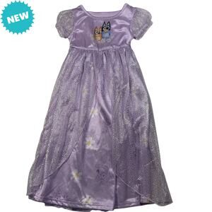 Bluey Princess Dress Girls Size 3T Purple Dress Up Party NEW